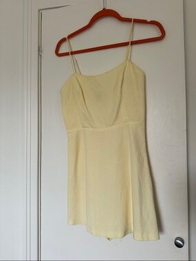 Zara Pale Yellow Spaghetti Strap Camisole Dress